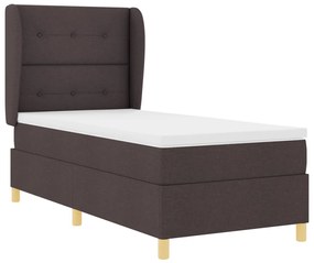 Boxspring Ágy Matrac Közepesbarna 90x200 cm Szövet