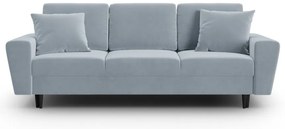 Világoskék bársony kinyitható tárolóhelyes kanapé 235 cm Kyoto – Cosmopolitan Design