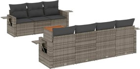 vidaXL 8 részes szürke polyrattan kerti ülőgarnitúra párnákkal