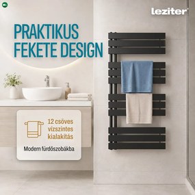 Solaro Design törölközőszárító radiátor 1200x600 mm fekete