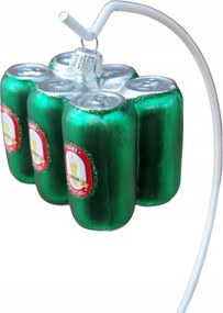 Kézzel Festett Üveggömb 6-Pak Sör Ajándék Zöld