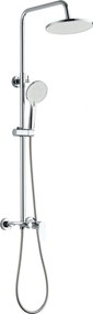 Invena Rikia, zuhanyszett 3 funkciós karos keverőcsappal, kézi és fejzuhannyal, króm, INV-AU-24-B01-G