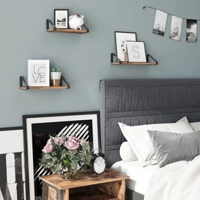 SHELFY 3 darabos falipolc szett, barna/fekete