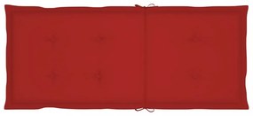 4 db piros szövet kerti magas háttámlájú székpárna 120x50x3 cm