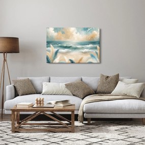 Kép – Festett strand lágy színekben (90x60 cm)
