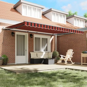 Automatikus Behúzható Napellenző Narancs és Barna 450x350 cm