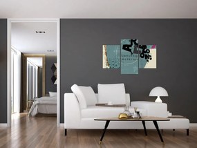Kép - Repülő léggömb szivárvánnyal (90x60 cm)