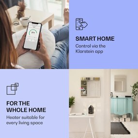 Klarstein La Palma 750 smart, infravörös hősugárzó 2 az 1-ben, 85 x 60 cm, 750 W, tükör elülső rész