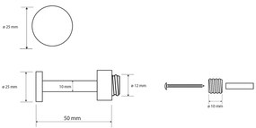 Sapho XR218 X-Round egyenes horog 5 cm, krómozott