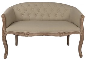 Clayre & Eef kétszemélyes vintage fa szófa – barna