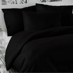 Luxury Collection szatén ágyneműhuzat fekete, 140 x 220 cm, 70 x 90 cm