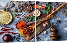 7in1 2x Üveg Tűzhelyvédő Főzőlap 40x52 Fűszerek