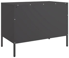 2 db fekete acél TV-szekrény 68 x 39 x 50,5 cm