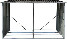 Tűzifa tároló, antracit/fehér, 302x121,5x191 cm, DARYL TYP 3