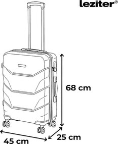 TraveLux Max közepes bőrönd keményfedeles 68x45x25 cm fekete