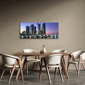 Jachtok és felhőkarcolók képe (120x50 cm)