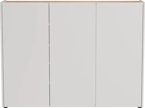 Krémszínű szekrény tölgyfa dekorral 138x105x25 cm Libbiano – Germania