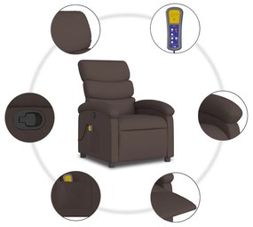 sötétbarna szövet dönthető masszázsfotel