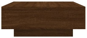 barna tölgyszínű dohányzóasztal LED-lámpákkal 80 x 8 0x 31 cm