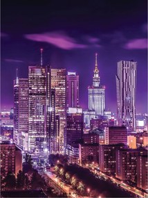 Fotótapéta Éjszakai Megalopolis felhőkarcolók város éjszaka loft 184x254 +ragasztó