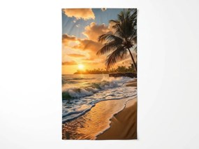 Gyorsan száradó strand Fürdőlepedő SUNSETA színes 70 x 140 cm, 100% mikroszál.