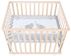 Natúr színű gurulós járóka 100x75 cm Jumbo Twins – Roba