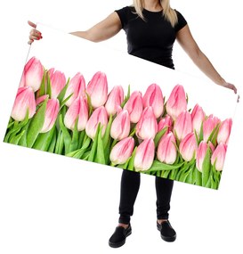 Wallplex falburkoló konyhapanel Rózsaszín tulipánok (Méret: Közepes 60x180)