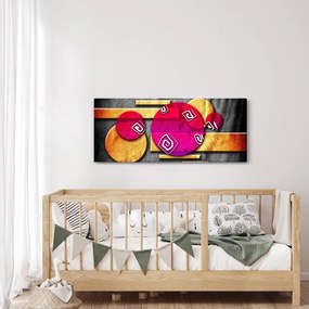 Absztrakt kép történelmi szimbólumokkal (120x50 cm)