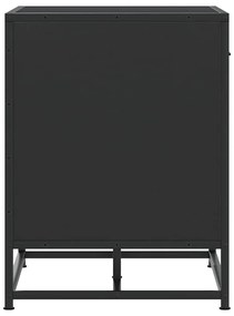 Cipőpad Fekete 60x40x53,5 cm Fából és fémből készült pad