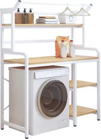 Polcállvány mosógép fölé, tölgy natural/fehér, DARBY