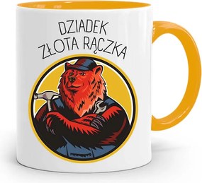 Sárga Bögre Nagypapának Nagypapa Arany Fogantyú nyomott mintával