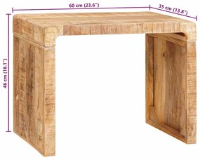 Végasztal Barna 60 x 35 x 45 cm tömör mangófa