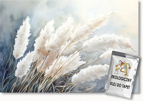 Fotótapéta Flizelina Akvarell Fű Dekoratív Pampas Pehely 300x210 ragasztó