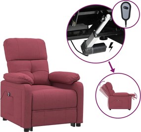 vidaXL bordó szövet elektromos dönthető fotel