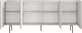 Malmi négyajtós komód 200 cm - kasmír / fekete lábak