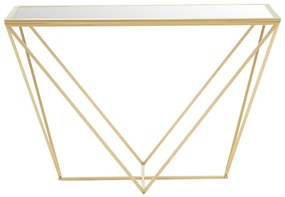 Aranyszínű konzolasztal üveg asztallappal 40x120 cm Farran – Premier Housewares