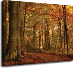 Vászonkép Pasztell stílus Fák Erdő Ősz 50x40 cm