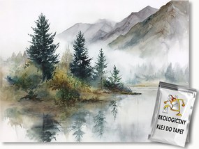 Fotótapéta Flizelina Tájkép Hegyek Fjord Tó Fák Köd 368x254 ragasztó