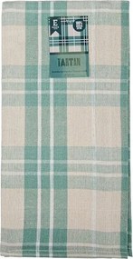 Zöld kockás pamut konyhai törlőkendő