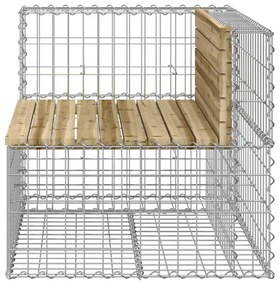 tömör impergnált fenyőfa gabion kerti pad 92x71x65,5 cm