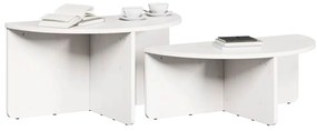 Dohányzóasztal 2 pcs Fehér 79 x 39.5 x 40 cm Tömör fenyőfa