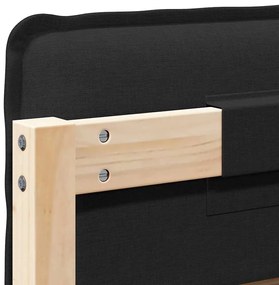 Kárpitozott fejtámla Természetes és fekete 100 cm Tömör fenyőfa