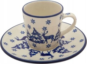 Eszpresszó csésze 90 ml csészealj Ceramika Artystyczna Boleszláv Rénszarvas