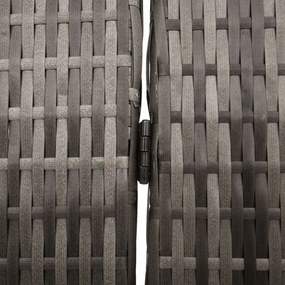 4 Paneles Összecsukható Szobaelválasztó Szürke 195x180 cm Poli Rattan
