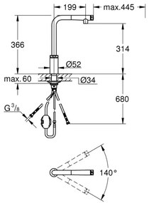 GROHE 31613000 - A SmartControl mosogatócsaptelep, 314 mm, fényes króm