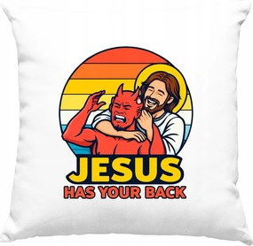 Jesus Has Your Back párna – Humor fehér