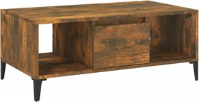 vidaXL füstös tölgy színű fatermék dohányzóasztal 90x50x36,5 cm