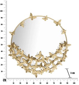 Round New aranyszínű falitükör, ø 91 cm - Mauro Ferretti