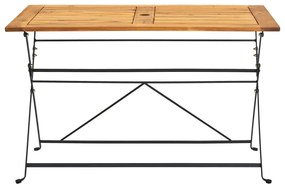 vidaXL tömör akácfa összecsukható kerti asztal 120 x 70 x 74 cm