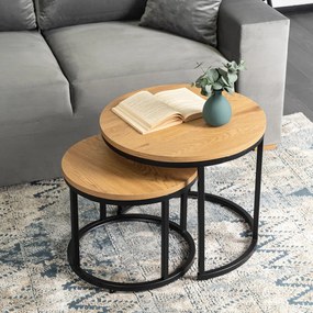 Dohányzóasztal szett arany tölgy színben DELIA